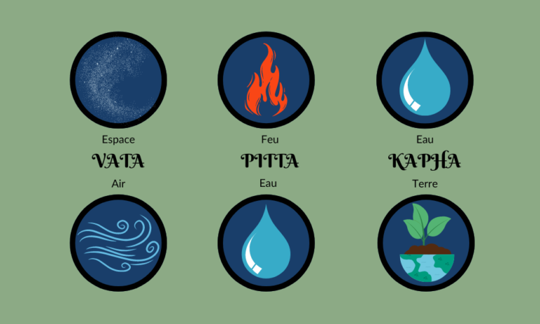 illustration des 3 doshas VATA PITTA KAPHA