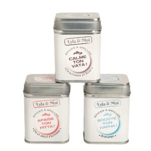 lot de 3 boites d'épices à griller étalé